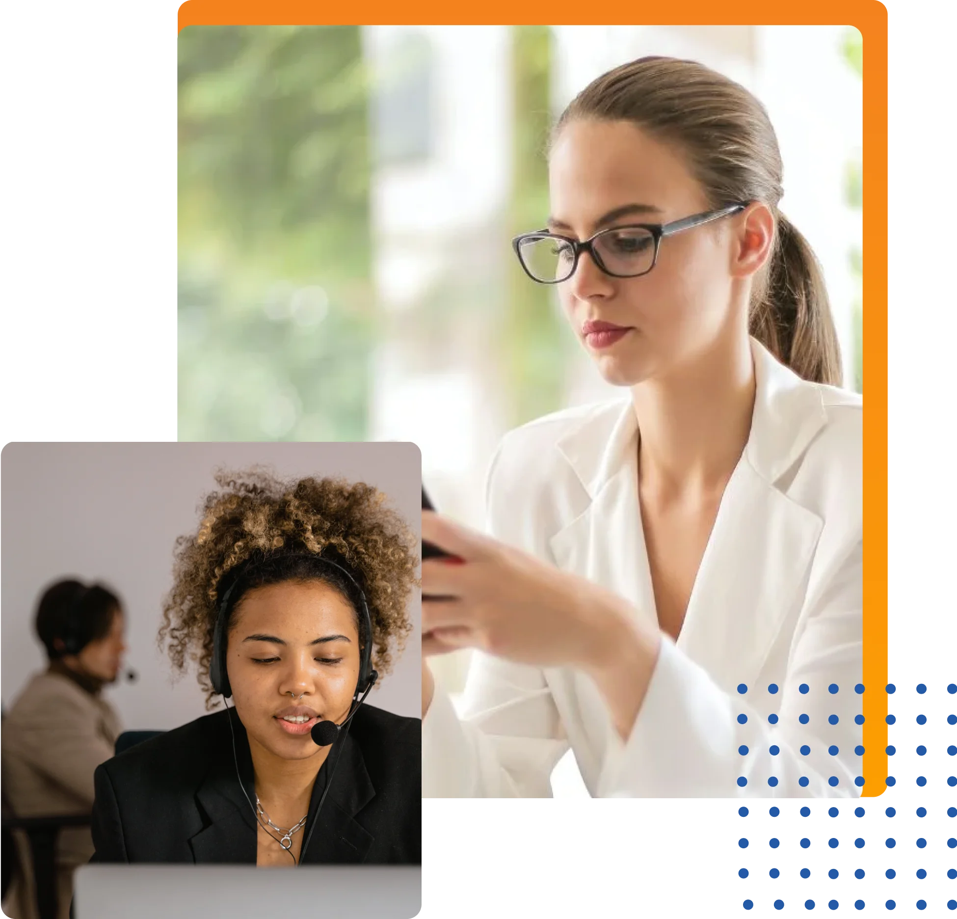 A call center agent in a working session, focused on effective communication skills and customer service techniques